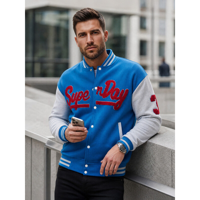 BASIC Modrá bomber mikina SUPERDAY