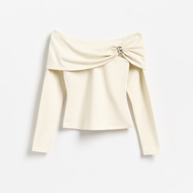 Reserved - LADIES` BLOUSE - krémová