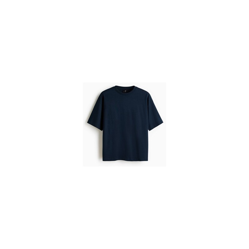 H&M - Bavlněné tričko Oversized Fit - Námořnická Modř