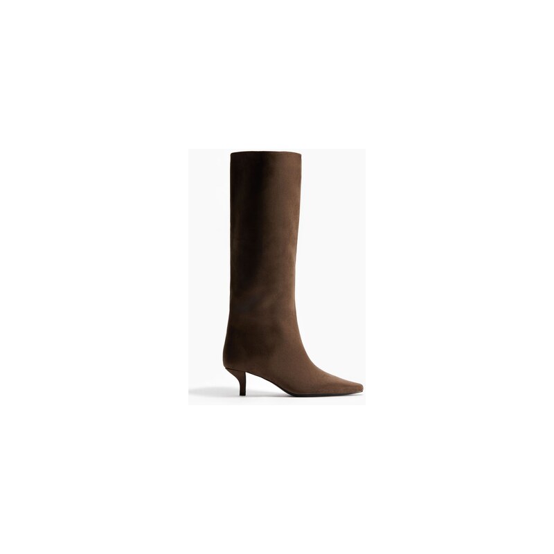 H&M - Kozačky ke kolenům - Tmavě Zelená Khaki