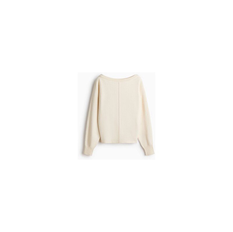 H&M - Svetr z viskózové směsis lodičkovým výstřihem - Cream