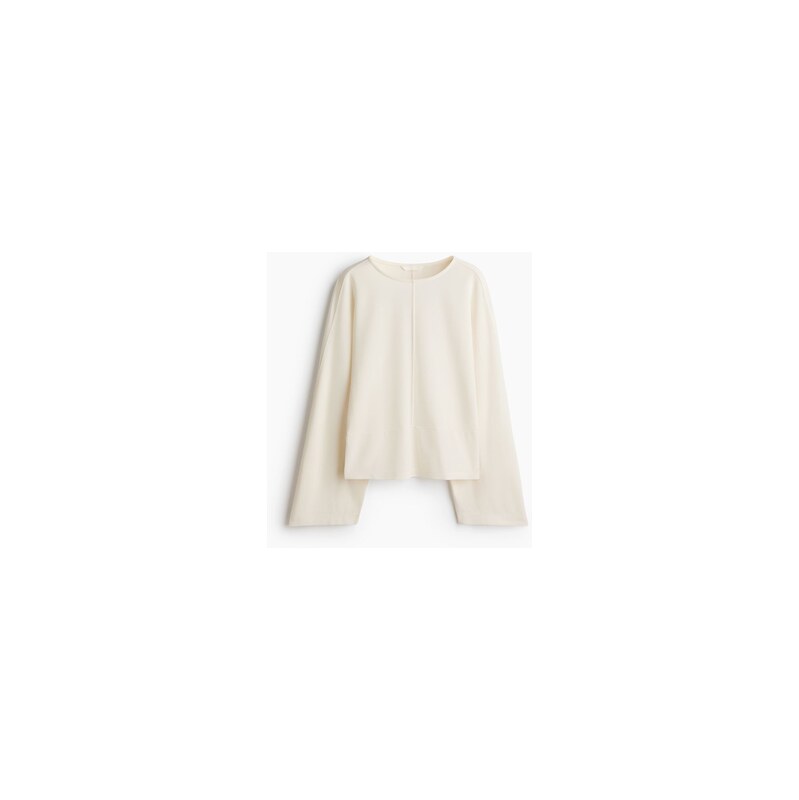 H&M - Žerzejový tops netopýřím rukávem - Krémová