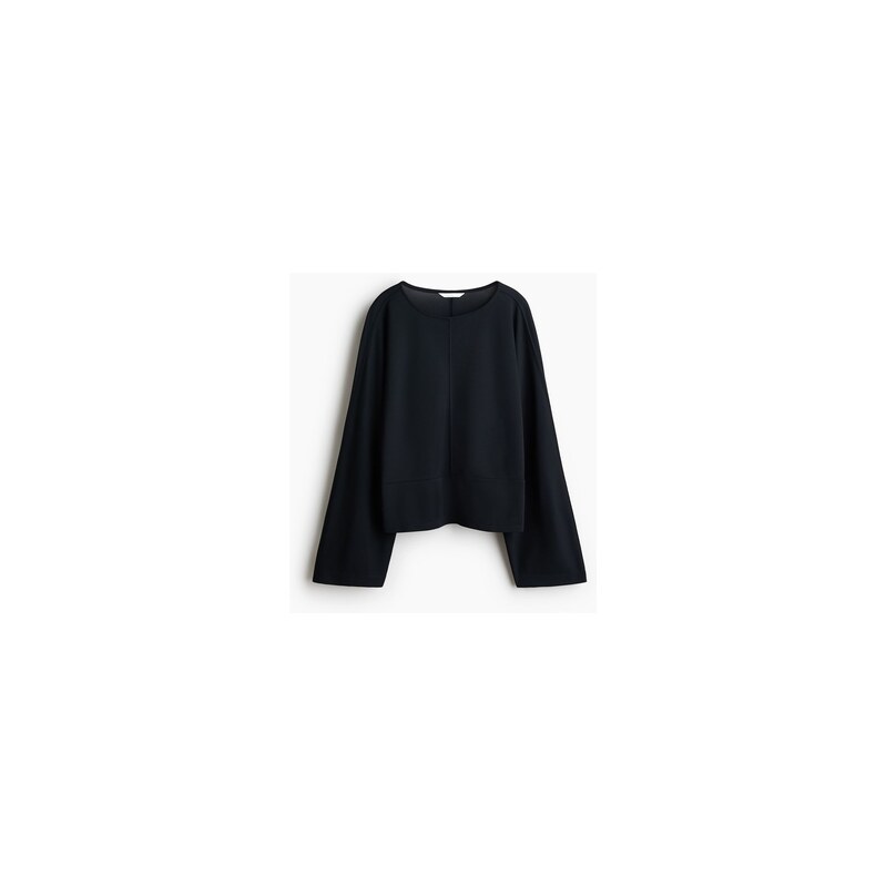 H&M - Žerzejový tops netopýřím rukávem - Černá