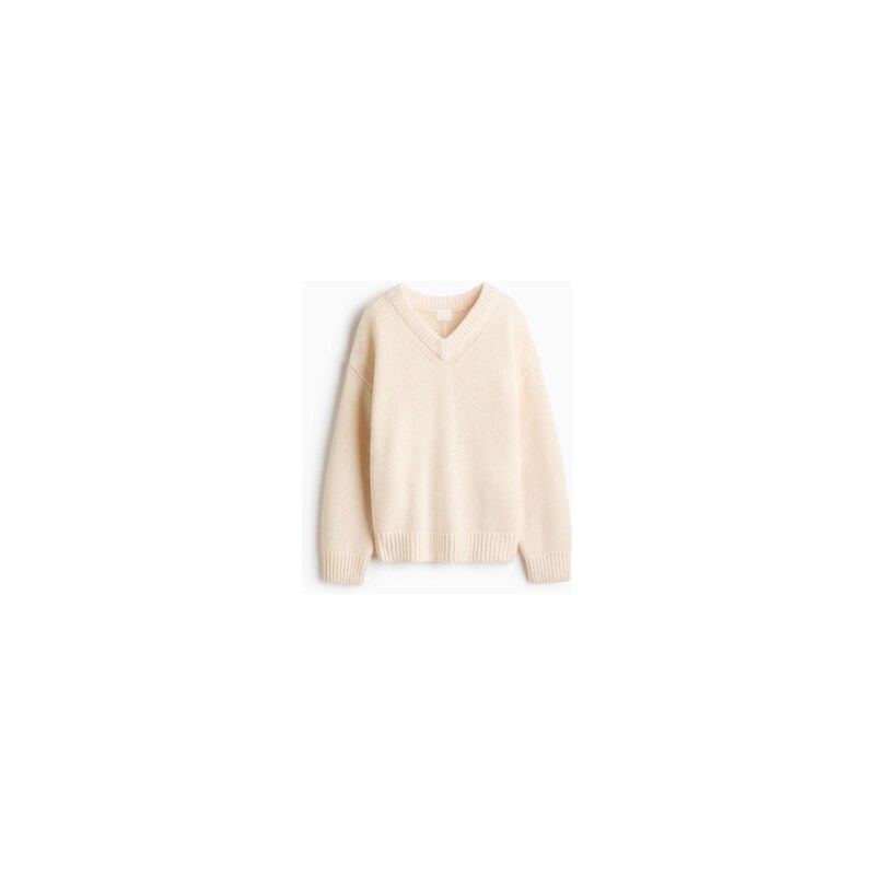 H&M - Oversized vlněný svetr - Krémová