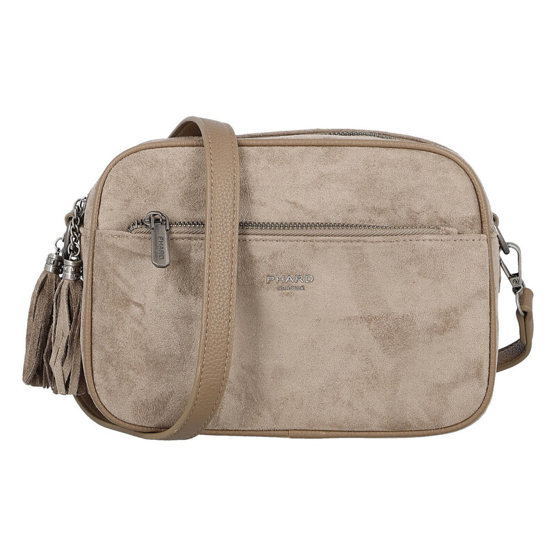 Phard Semišová dámská crossbody kabelka Daniela, béžová