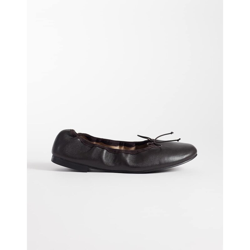 Tony Bianco Chelsea round toe ballet flats in chocolate leather