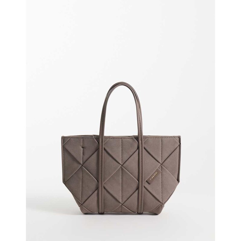 Calvin Klein woven suede mini tote bag with crossbody strap in