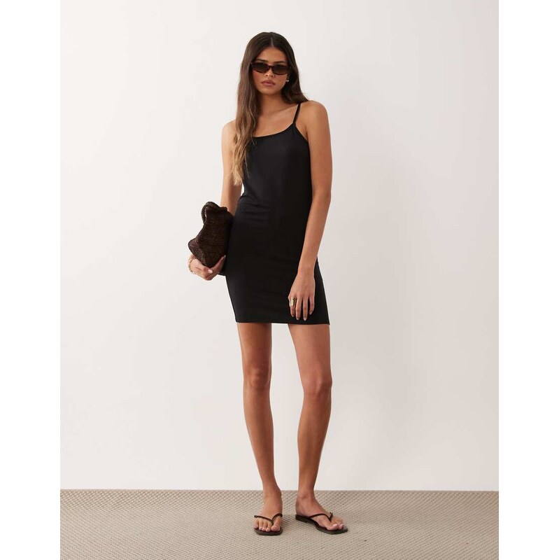 Calvin Klein Modal strappy mini dress in black