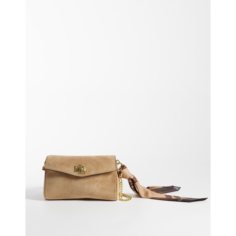 Lauren by Ralph Lauren large fold over shoulder bag in beige
