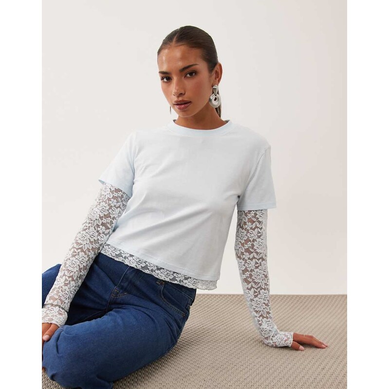 Lioness Baby Bottega 2 in 1 t-shirt and long sleeve lace top co