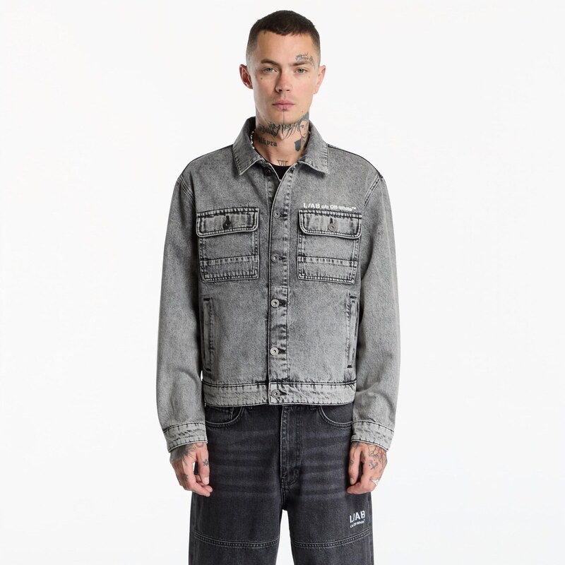 Bunda L/AB c/o Off-White Trucker Denim Jacket Smoke Fade XXL
