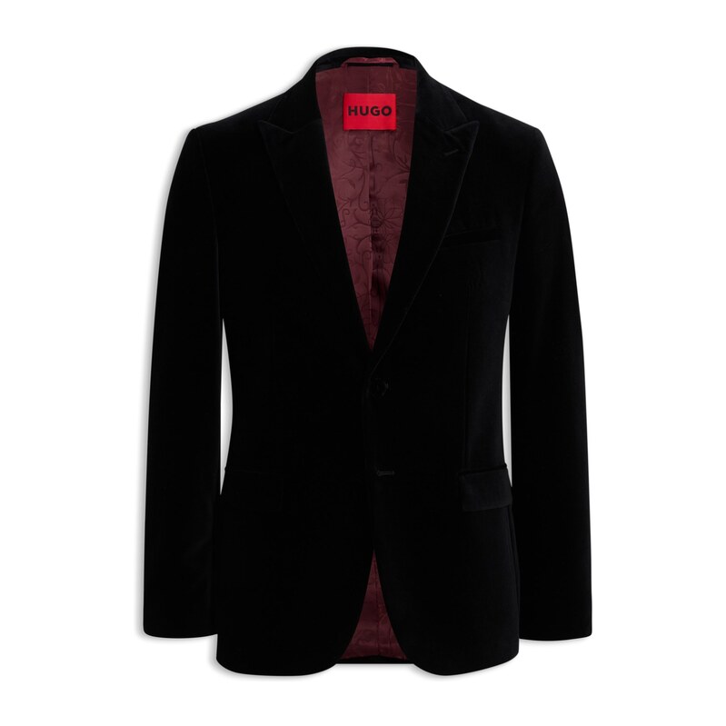 HUGO Extra-slim-fit blazer in cotton velvet
