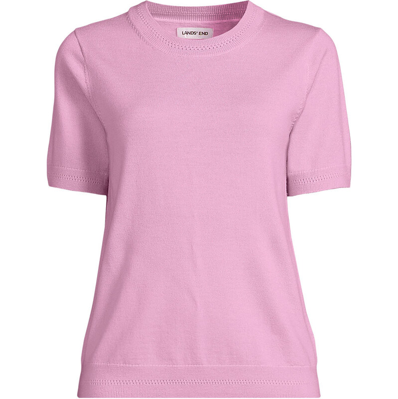 Merino Short Sleeve Jumper, Women, size: S, regular, Pink, Wool, by 113615009