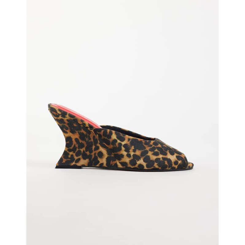 ASOS DESIGN Navigate peep toe wedges in leopard-Multi