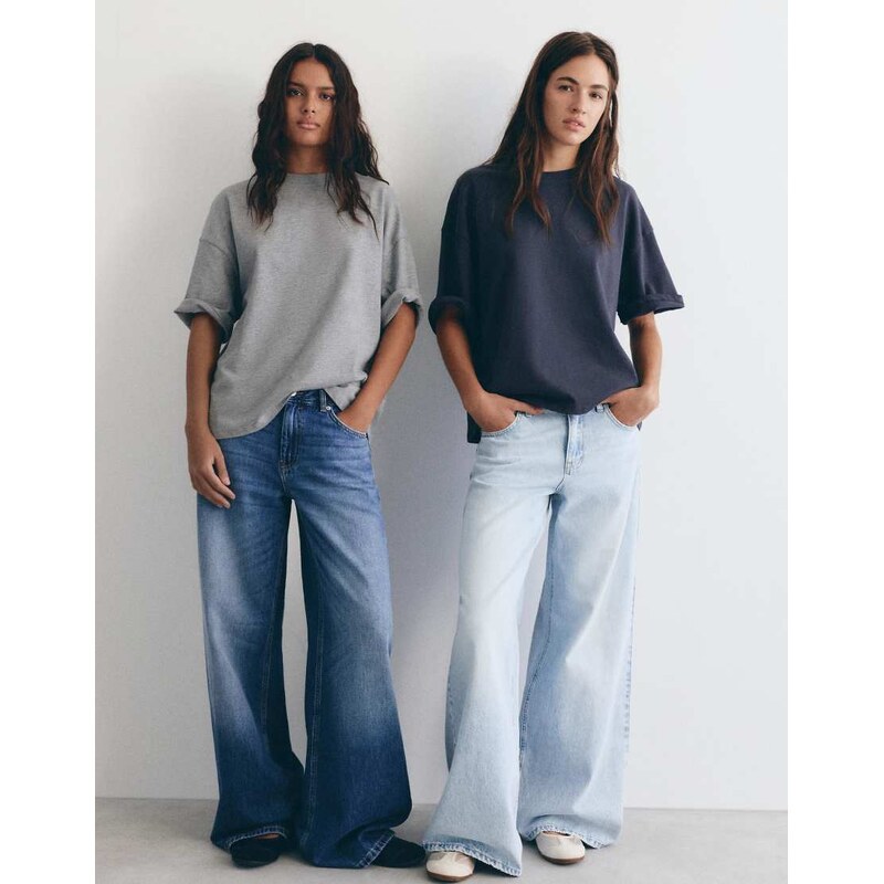 Pull&Bear Pack of oversize t-shirts in navy