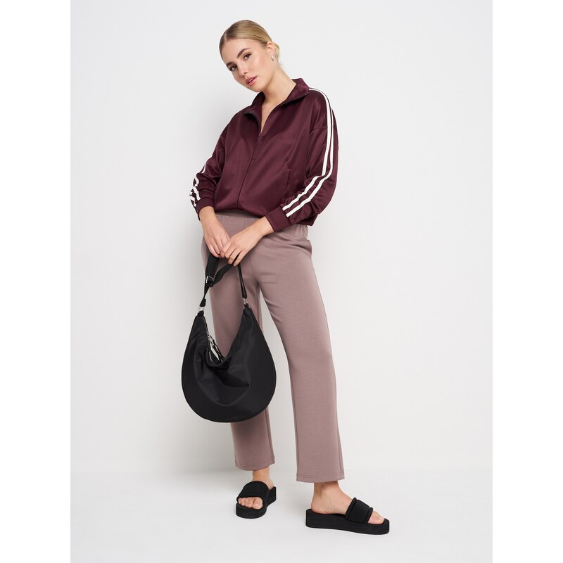 Sinsay - Mikina na zip se stojáčkem - burgundy