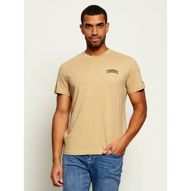 Tommy Jeans pánské béžové triko