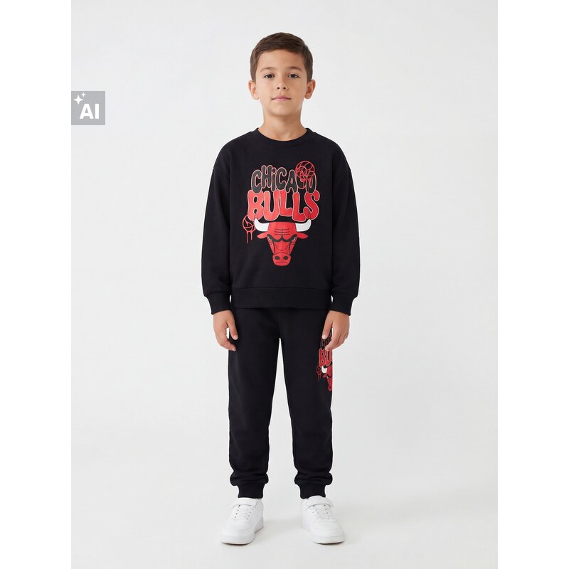 Sinsay - Mikina s kulatým výstřihem s potiskem Chicago Bulls NBA