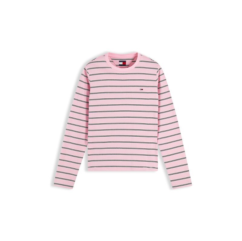 Tommy Jeans Tričko ESS světle růžová / černá / bílá