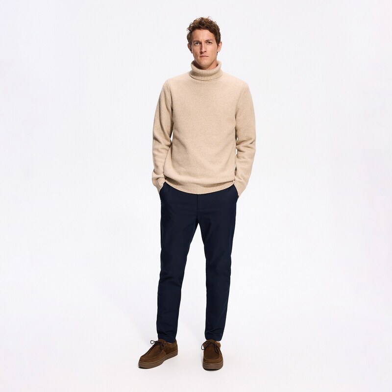 Reserved - Kalhoty chino slim fit - tmavomodrá