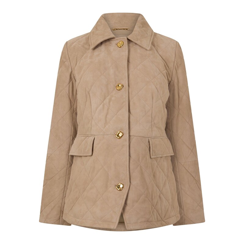 Bunda Donna Karan Lt Khaki Suede 1793885