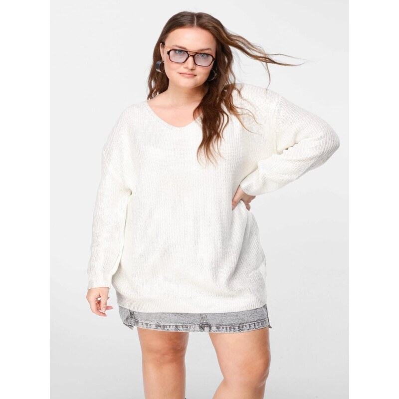 Shape Of You Maxi svetr bílá