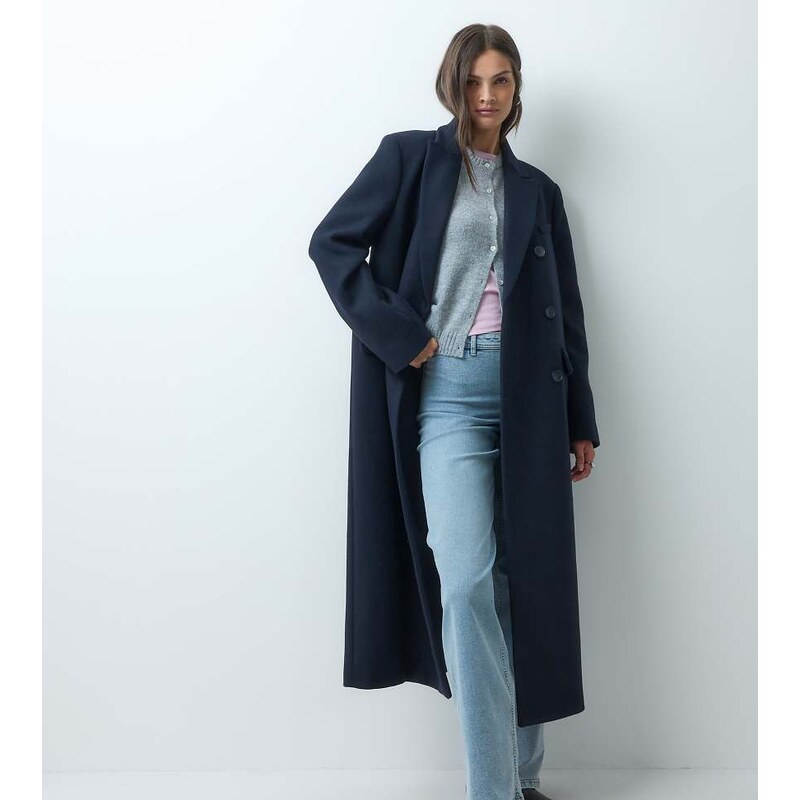 ASOS Tall ASOS DESIGN Tall longline formal dad coat with wool in