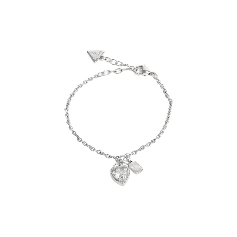 GUESS Náramek CRYSTAL LOVE stříbrná