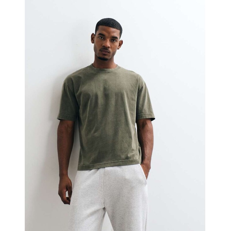 Hollister heavyweight boxy t-shirt in green