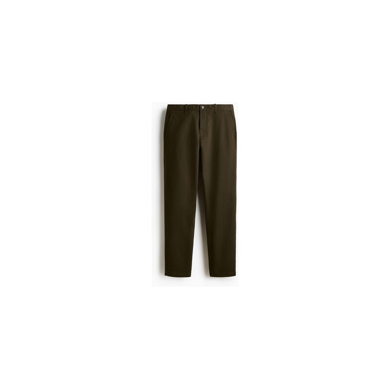 H&M - Bavlněné kalhoty chino Slim Fit - Dark Khaki Green