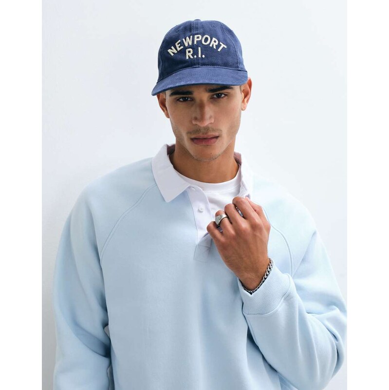 ASOS DESIGN relaxed raglan rugby in light blue