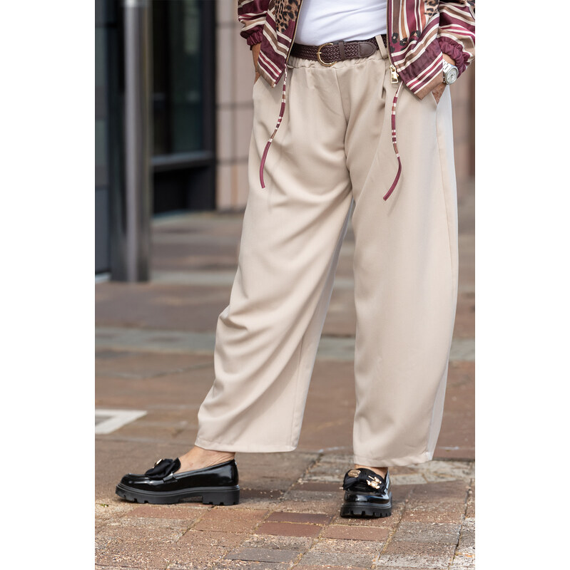 Italy fashion Balónové kalhoty FRENČ Barva: Krémová, Velikost: