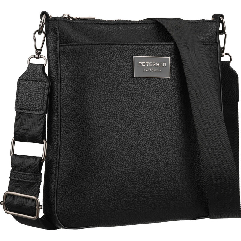 PETERSON Dámská crossbody kabelka na zip z ekologické kůže černá