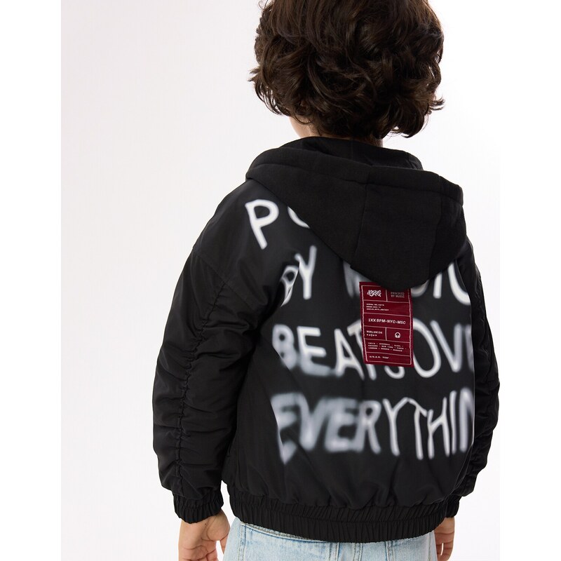 Reserved - Bunda bomber s potiskem - černý