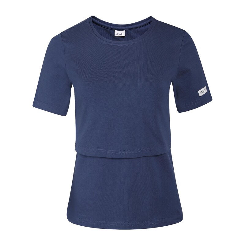 Moniel kojící tričko s krátkým rukávem slim fit Navy Blue
