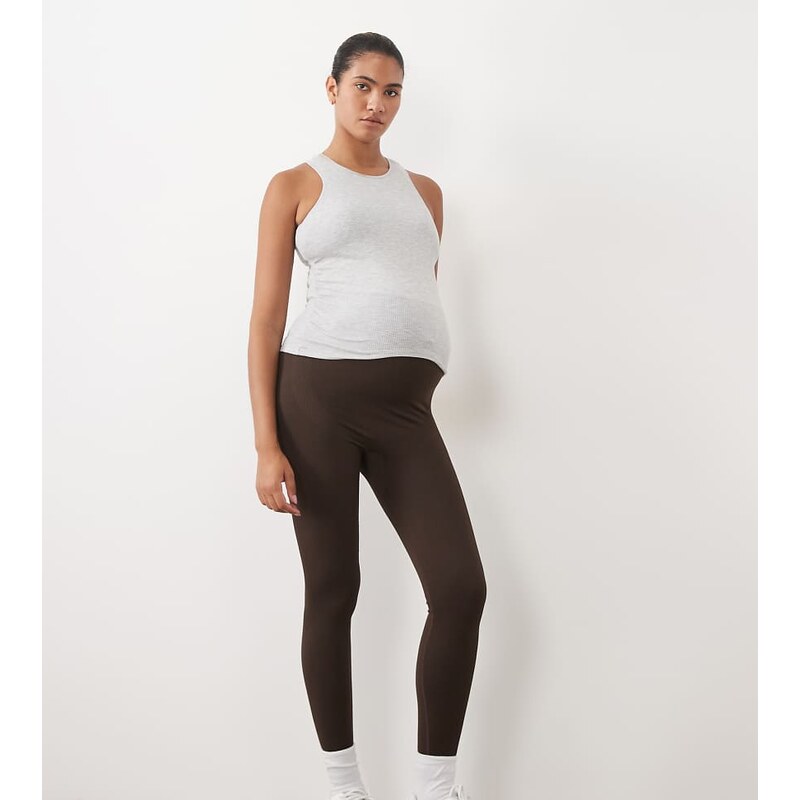 4505 Maternity seamless baby rib high waist gym leggings
