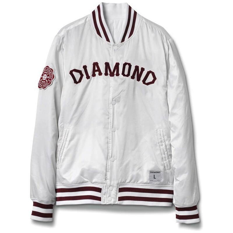 Diamond Supply Větrovky bunda - Dugout Varsity Jacket White (WHITE) Diamond Supply