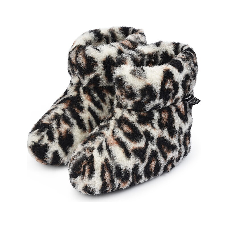 Vlnka Dětské TV bačkory z Merino vlny leopard 118424357