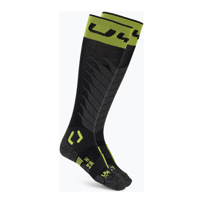 Pánské lyžařské ponožky UYN Ski One Merino black/lime 109575878