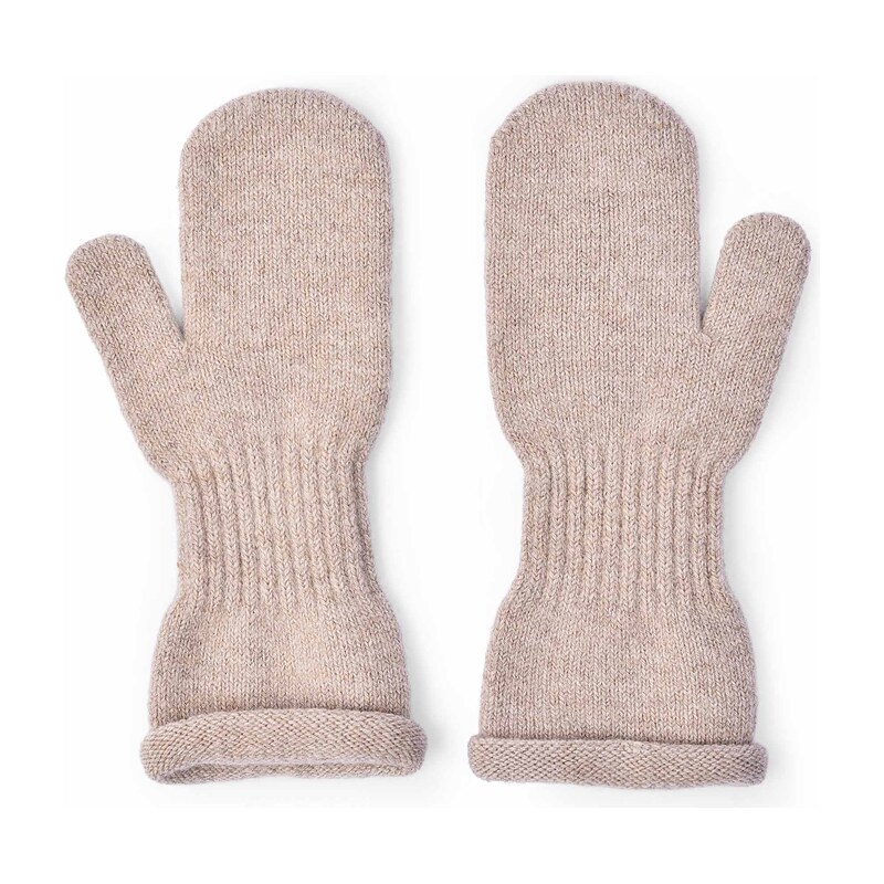 Vlnka Dětské vlněné palčáky extrafine Merino s kašmírem béžová 118458273