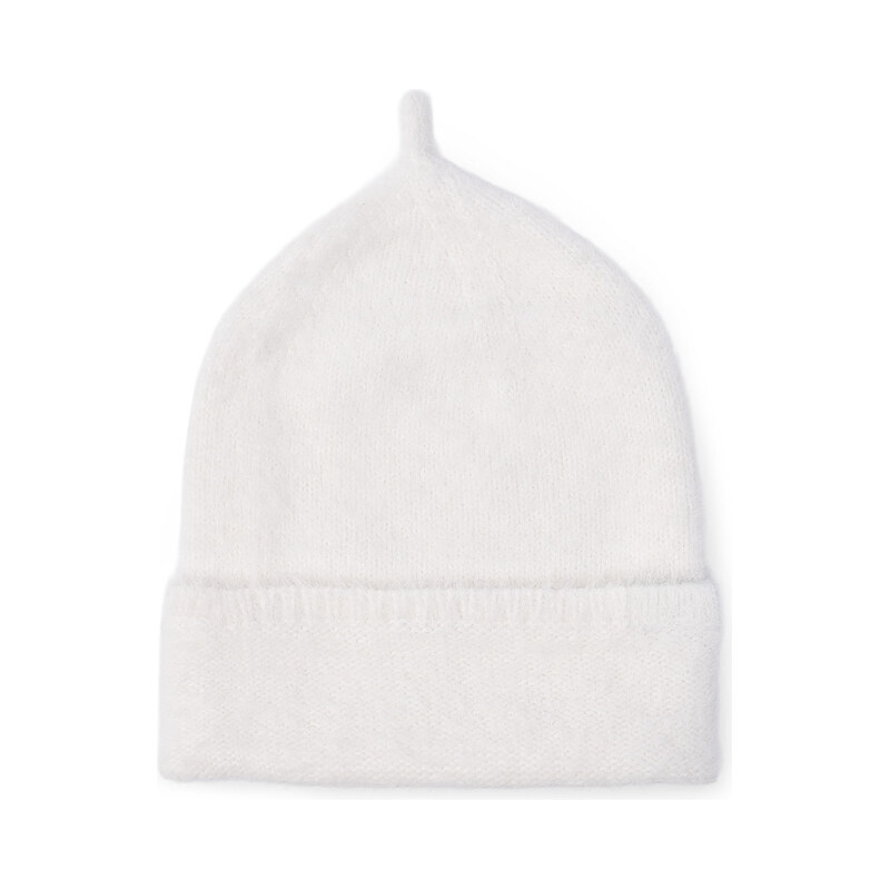 Vlnka Vlněná pletená čepice Merino bílá 118458265