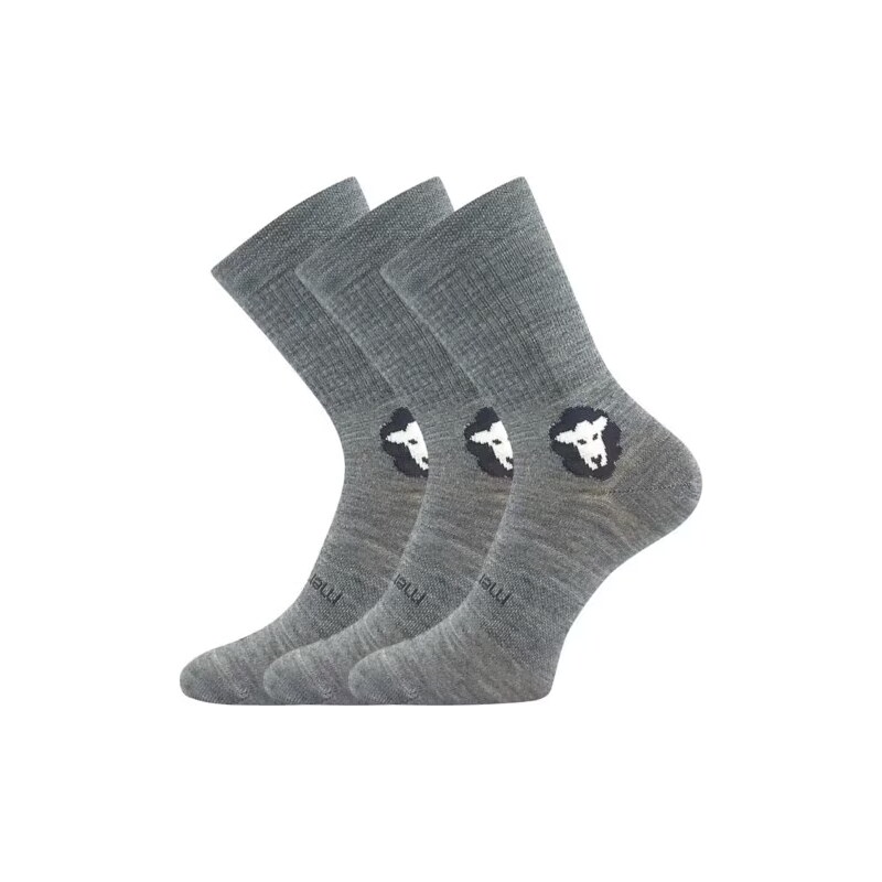 3PACK ponožky VoXX merino světle šedé (Barefootan merino-grey) 109330552