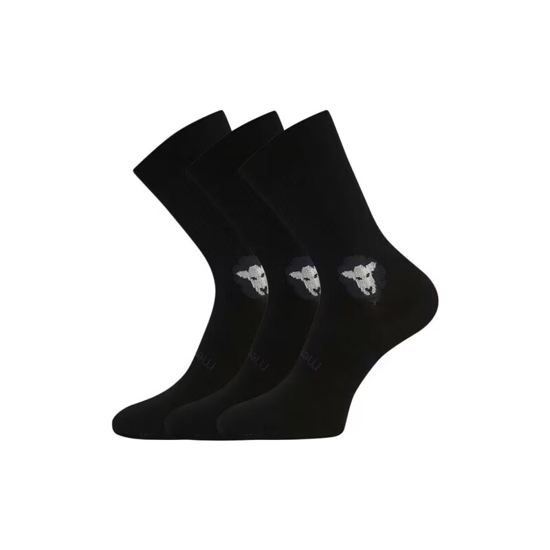 3PACK ponožky VoXX merino černé (Barefootan merino-black) 109330553