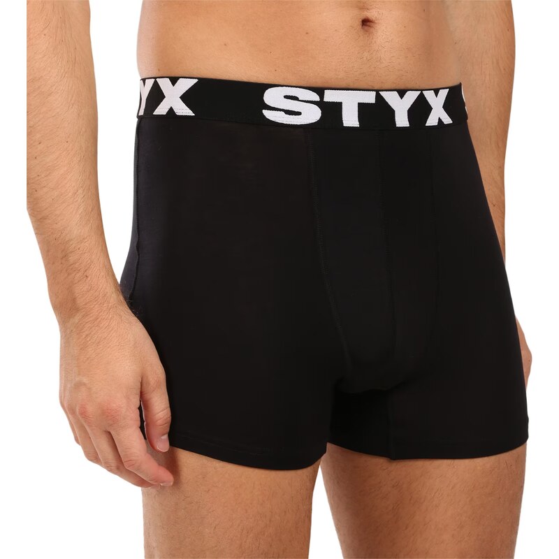 Pánské merino boxerky Styx sportovní guma černé (GT0960) 117566303