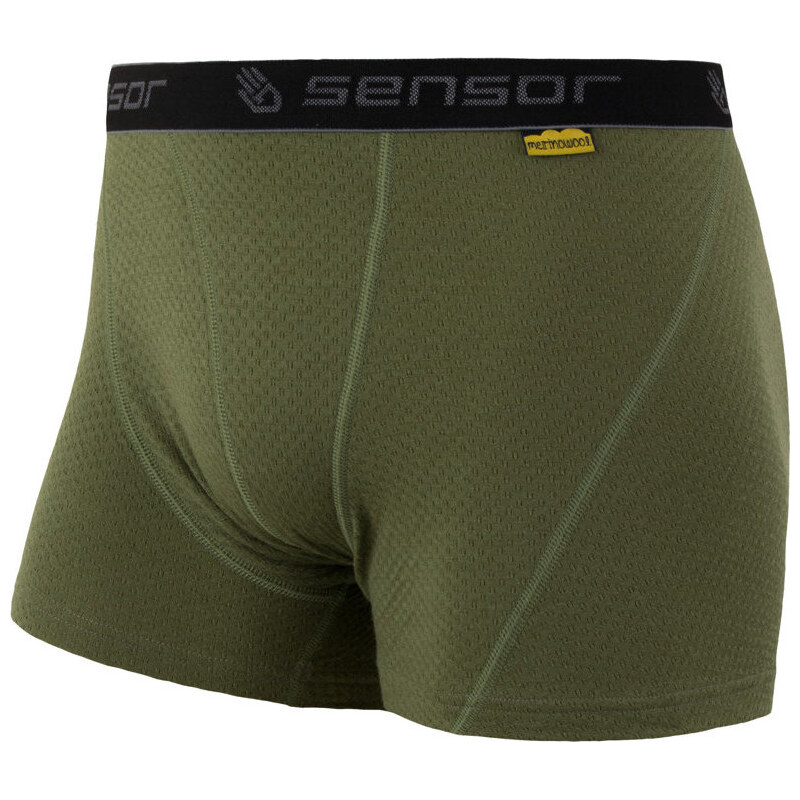 Pánské merino boxerky SENSOR df zelená 117113721