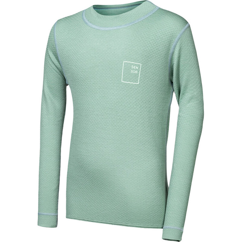 Juniorské merino triko SENSOR Df Logo Up basil green 117114124