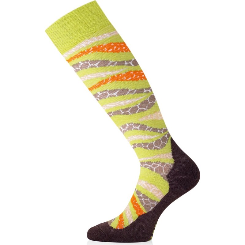 Unisex merino lyžařské podkolenky LASTING SLF žluté 117114219