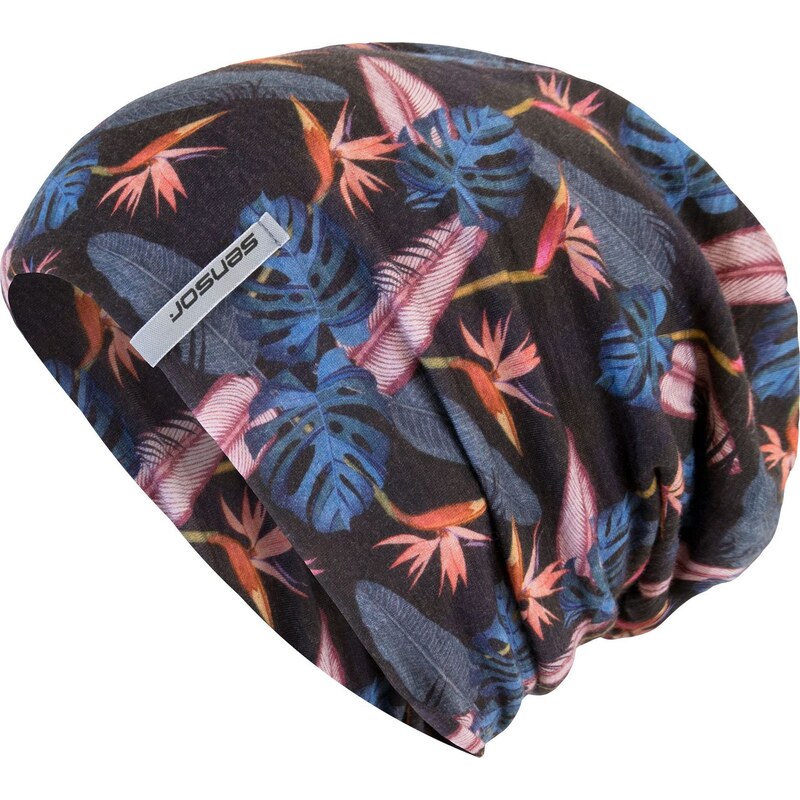 Čepice SENSOR Merino impress černá/floral 117114734