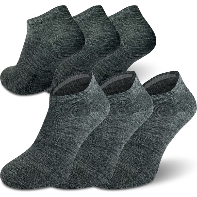 Letní merino ponožky NORTHMAN 3-pack tmavě šedé 118572501