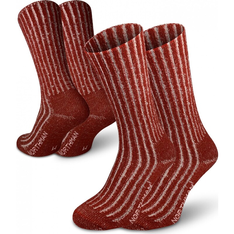 Turistické merino ponožky NORTHMAN Perun 2-pack červené 117130641